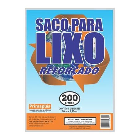 Saco Lixo Primaplas 90X1,10Cm 200L