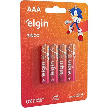 Pilha elgin zinco bt aaa palito 1,5v c/4un