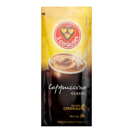 Cappuccino solúvel classic 3 corações sachê