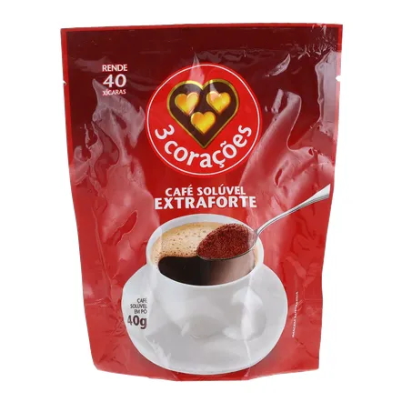 Café Solúvel 3 Corações Extra Forte Rf 40g 360-0