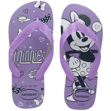 Sandalia/chinelo 31/32 havaianas kids disney roxo