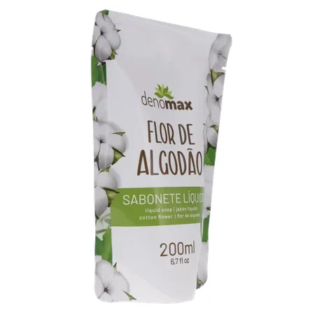 SABONETE LÍQUIDO DENOMAX SACHÊ FLOR DE ALGODÃO 200ML 360-32