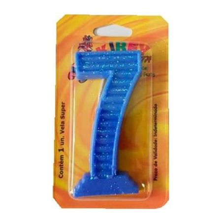 VELA NUMERADA KIREY SUPER AZUL N-7