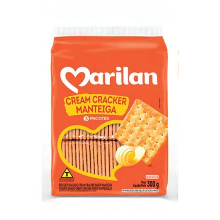 BISCOITO MARILAN CREAM CRACKER MANTEIGA 300G