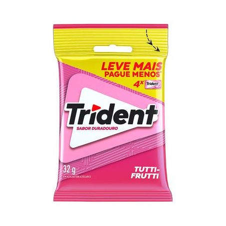 Goma de Mascar Trident Tutti- Frutti Pacote 4 Un X 32g