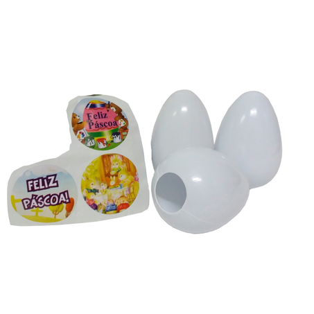 Kit Casquinha Ovo Da Páscoa Branco Com 3 Unidades 7Cm Cada