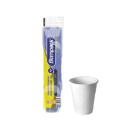 Copo Plástico Bompack 100un Branco 300ml