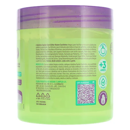GELATINA CAPILAR INFANTIL KOLENE CACHINHOS COM GLITTER POTE 500G 360-22