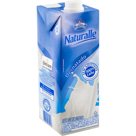 Leite Castrolanda Naturalle UHT 1 Litro - Desnatado - TP