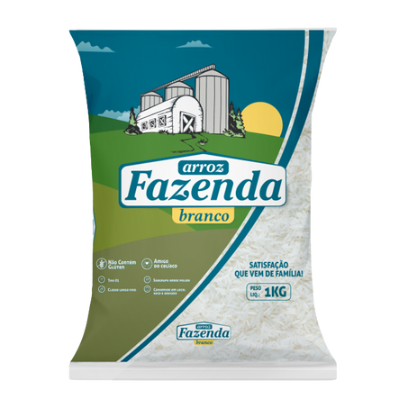 Arroz branco fazenda 1kg