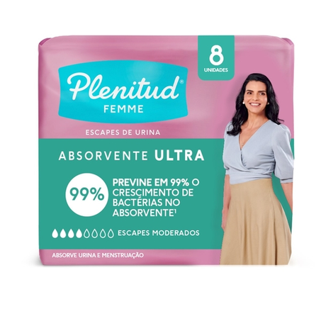 Absorvente Plenitud Femme sem Abas com 8 Unidades