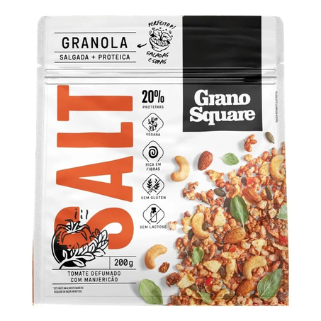 Granola Grano Square 200g Salgada Tomate Defumado/Manjericão