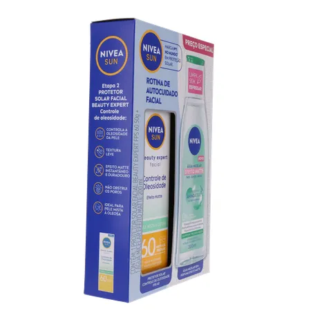 Kit nivea protetor solar fps60 50ml + água micelar 200ml 360-30