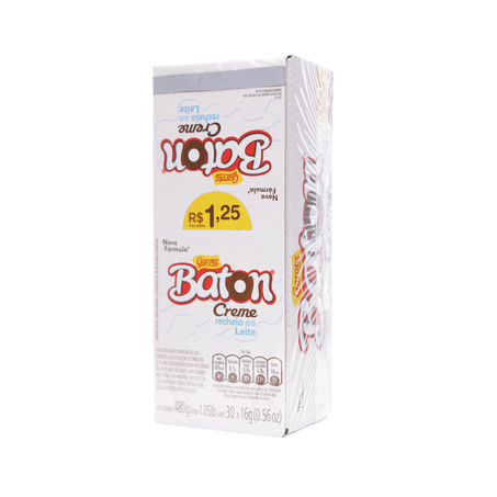 Choc baton garoto creme rech leite 30un 360-5