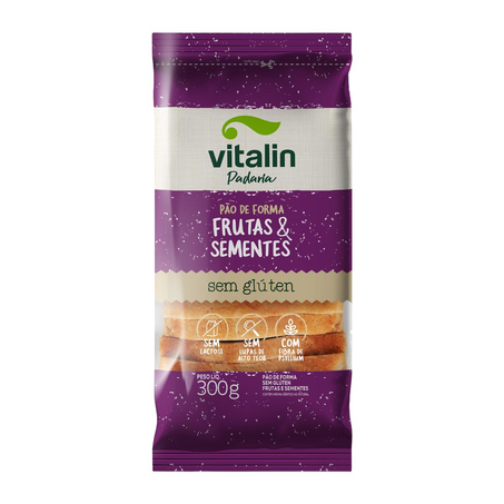 Pão Vitalin 300g - Sem Glúten - Com Frutas