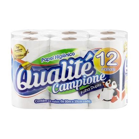 Papel Higiênico Qualité Folha Dupla 30 Metros Com 12