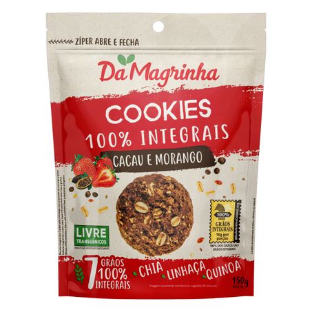 Biscoito cookie com 7 grãos integral cacau e morango da magrinha