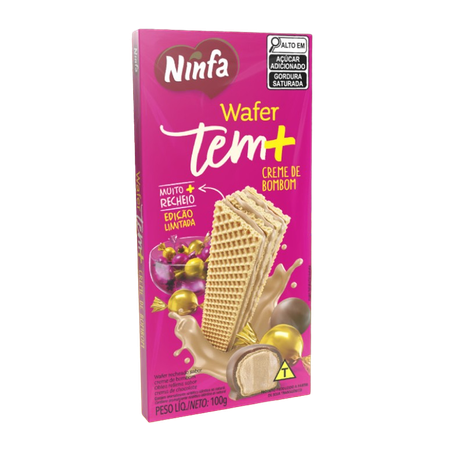 Wafer Ninfa Creme De Bombom Pacote 100g 
 