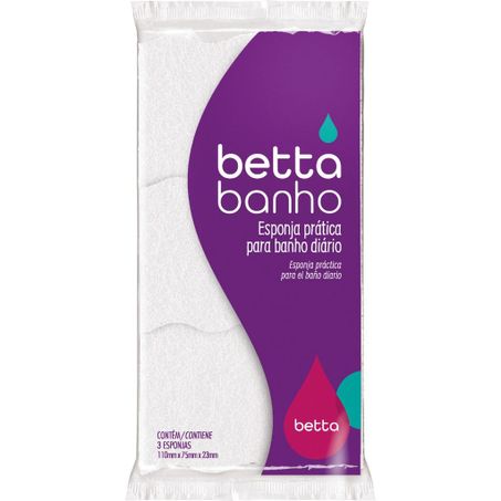 Esponja para banho betta c/3un