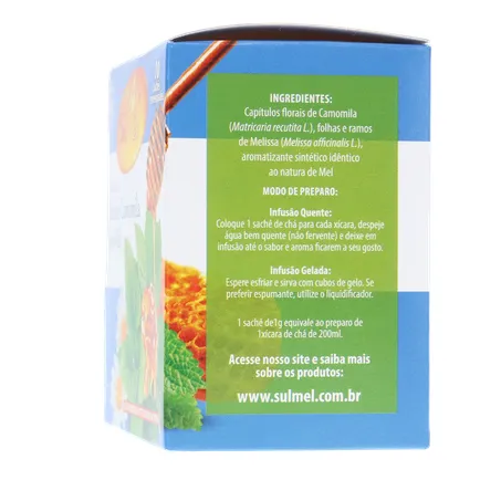 Cha sulmel melissa camomila mel 10g 360-8