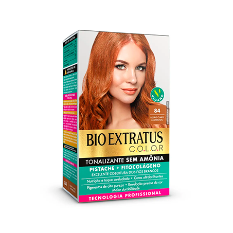 Kit tonalizante bio extratus sem amônia louro claro acobreado 84