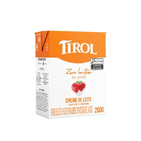 Creme de leite tirol zero lactose caixa 200g