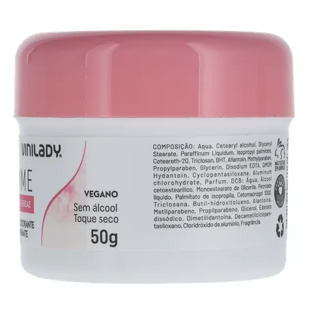 Desodorante vini lady powder feminino creme 45g 360-6