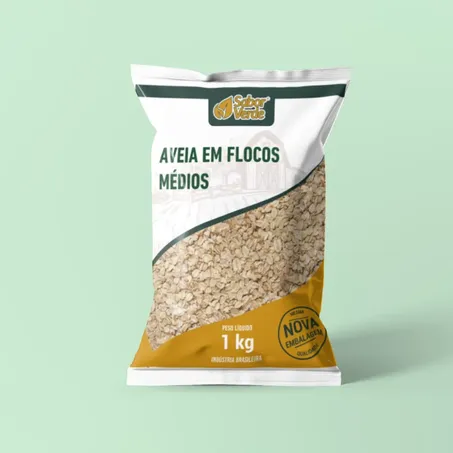 Aveia Em Flocos Médios 1Kg - Sabor Verde