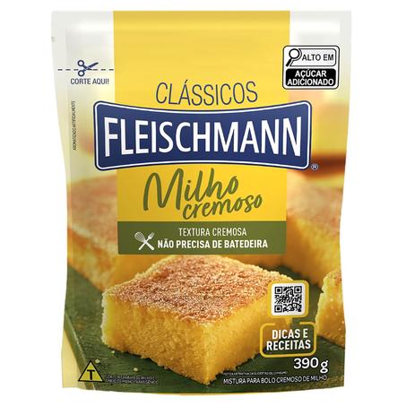 Mistura para Bolo Fleischmann 390g - Cremoso - Milho