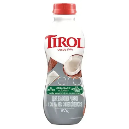 Iogurte tirol coco zero lactose garrafa 830g