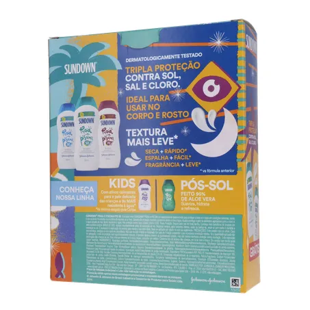 Kit protetor solar sundown praia e piscina fps50 200ml grátis fps50 120ml 360-20
