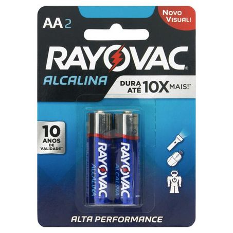PILHA ALCALINA AA RAYOVAC 2 UNIDADES 1,5V