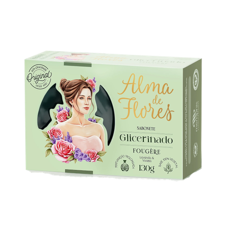 Sabonete Barra Glicerinado Alma De Flores Fougère 130g