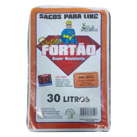 SACO LIXO SUPER FORTAO S.RESIST 30LT 10UN