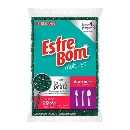 Esponja Multiuso Esfrebom Oferta 4UN