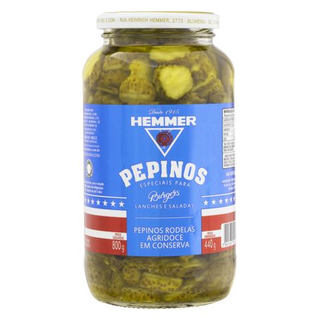 Pepino em conserva em rodelas agridoce hemmer