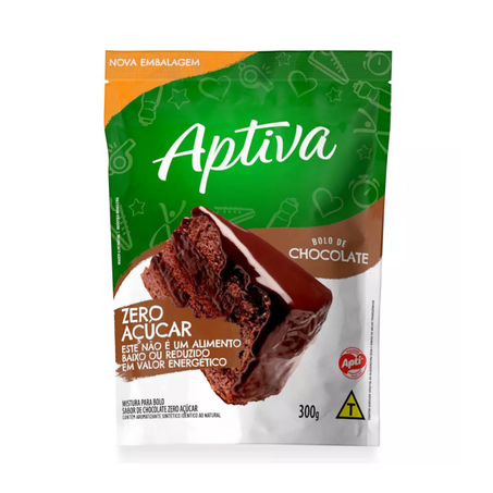 Mistura para bolo aptiva zero açúcar chocolate 300g