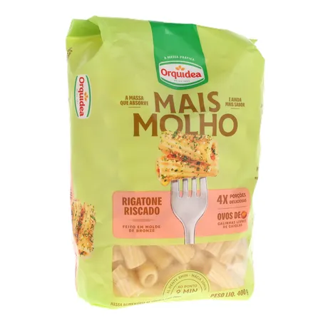 Macarrão de Sêmola com Ovos Rigatone Riscado Orquídea Absorve Mais Molho 400G 360-34