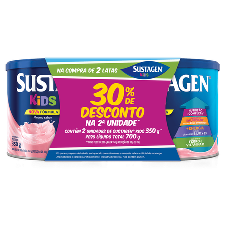 Alimento Sustagem 350g Kids 2un Morango 30 2un