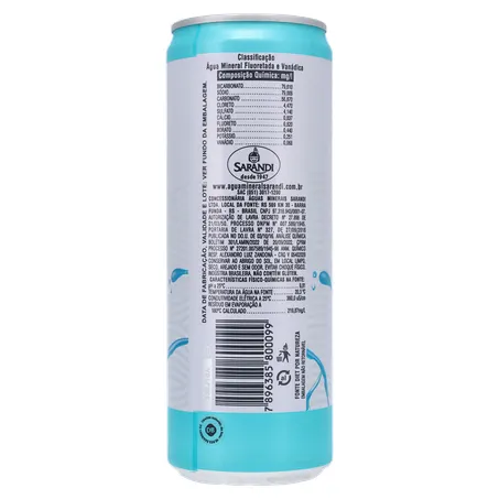 ÁGUA MINERAL SARANDI ALKALINE SEM GÁS LATA 350ML 360-22