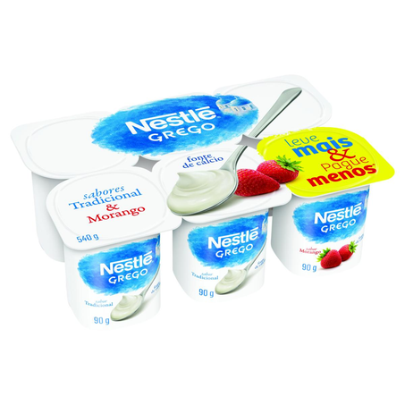 Iogurte Grego Nestlé 540g - Tradicional - Morango