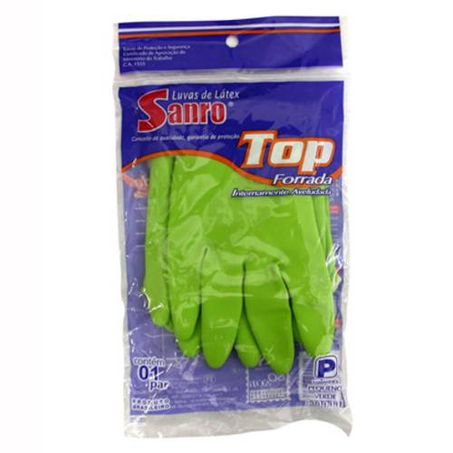 Luva latex sao roque sanro top verde p