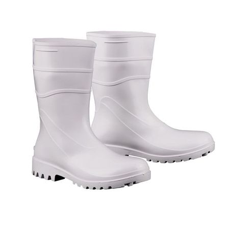 Bota PVC Cano Médio Stivaleto Com Forro Branco 40 a 42