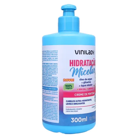 Creme de Pentear Vinilady Hidratação Micelar Frasco 300ml 360-32