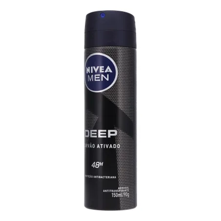 DESOD.NIVEA AERO 150ML DEEP CARVAO ATIVO MASC 360-3