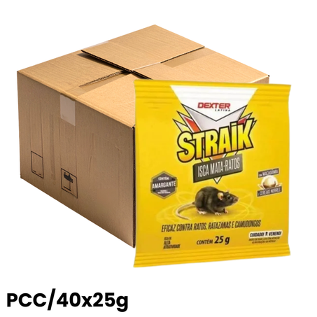 Raticida straik pcc/40x25g isca granulada