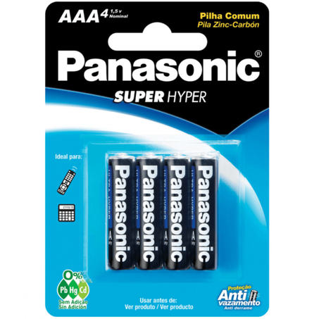 Pilha panasonic hyper palito aaa4 4un