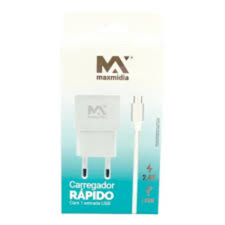 CARREGADOR CELULAR MAXMIDIA 2.4A 1USB
