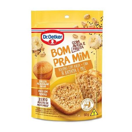 MISTURA PARA BOLO DR. OETKER BOM PRA MIM AVEIA+CHIA, BANANA E MEL ZERO AÇÚCAR SACHÊ 50G