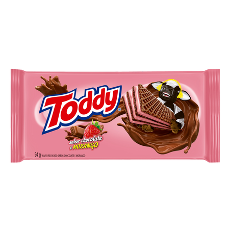 Biscoito Wafer Toddy Chocolate e Morango 94G